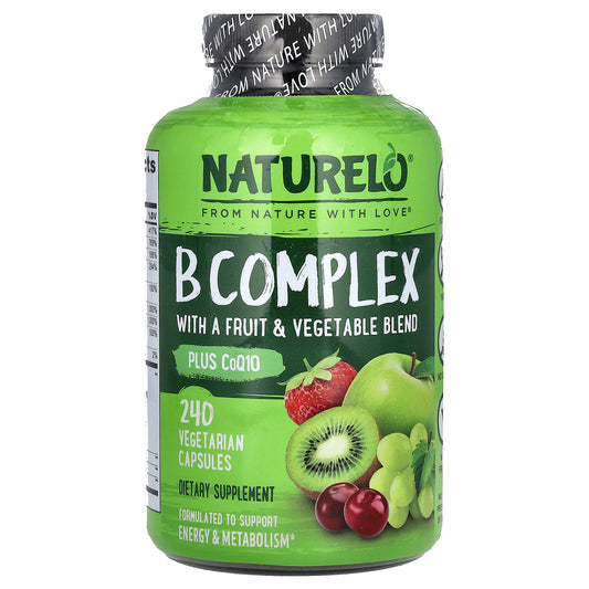 NATURELO, B Complex with a Fruit & Vegetable Blend, Plus CoQ10, 240 Vegetarian Capsules