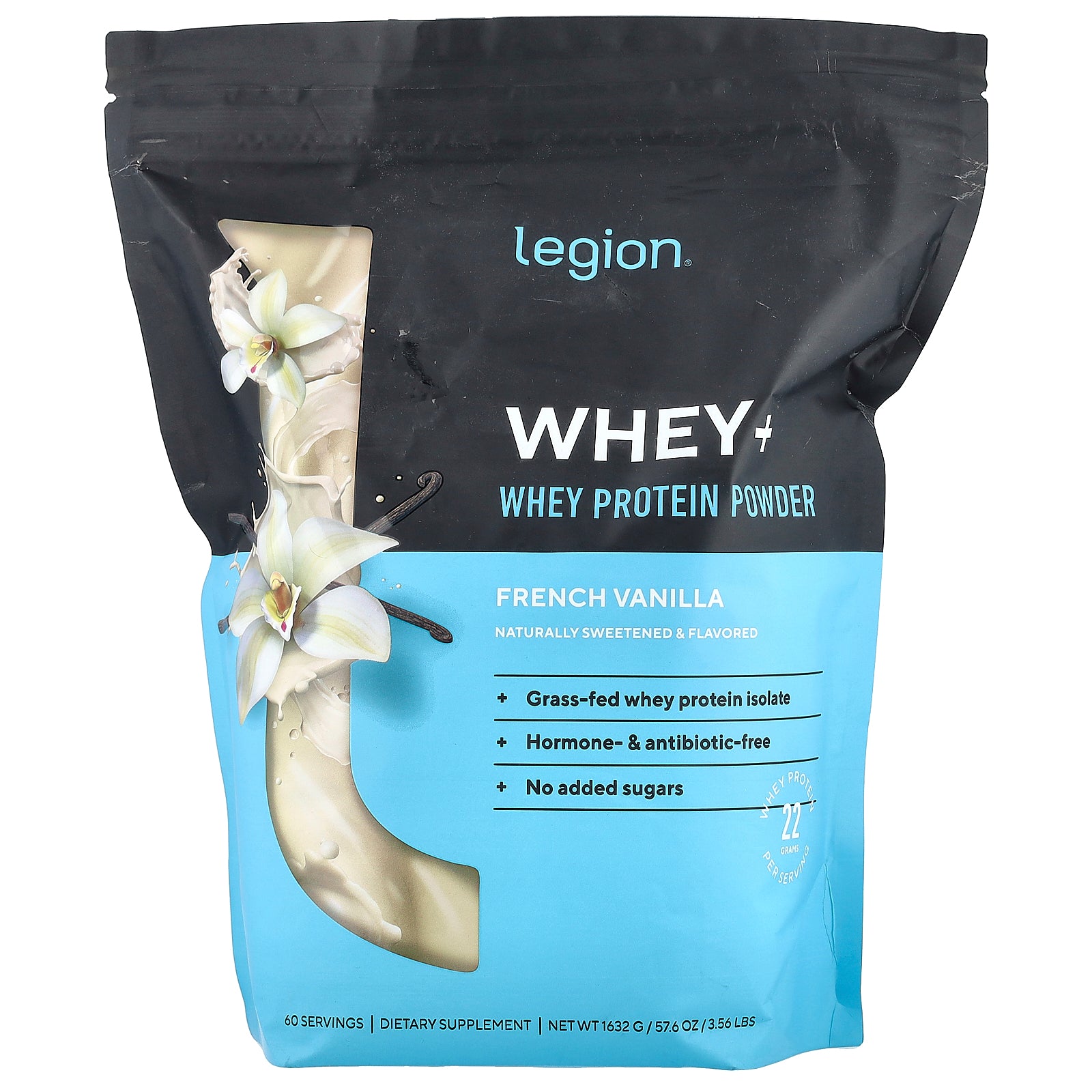 Legion Athletics, Whey+, Whey Protein Powder, French Vanilla, 5 lbs (2267.96 g)