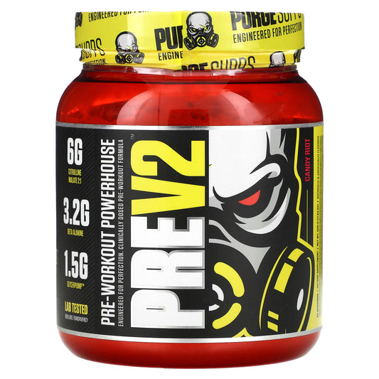 MuscleSport, Pre V2, Pre-Workout Powerhouse, Candy Riot, 17.64 oz (500 g)