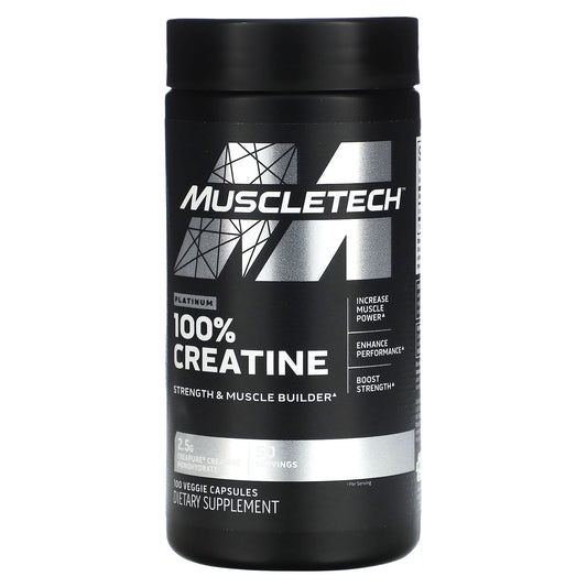 MuscleTech, Platinum 100% Creatine, 100 Veggie Capsules (1.25 g per Capsule)