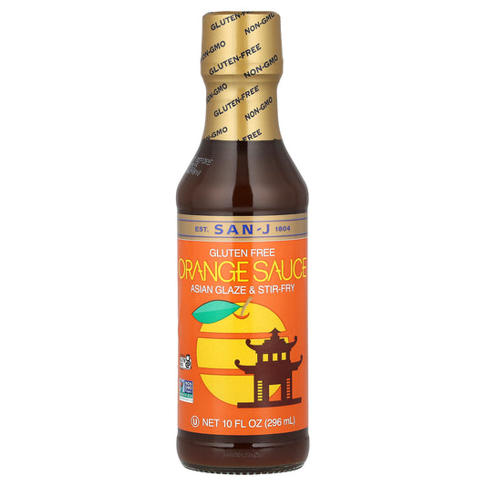 San-J, Orange Sauce, Asian Glaze & Stir-Fry, Gluten Free, 10 fl oz (296 ml)