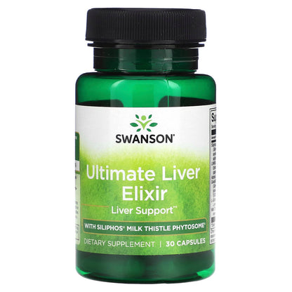 Swanson, Ultimate Liver Elixir with Siliphos Milk Thistle Phytosome, 30 Capsules