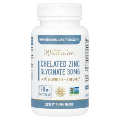 SMNutrition, Chelated Zinc Glycinate, 120 Capsules