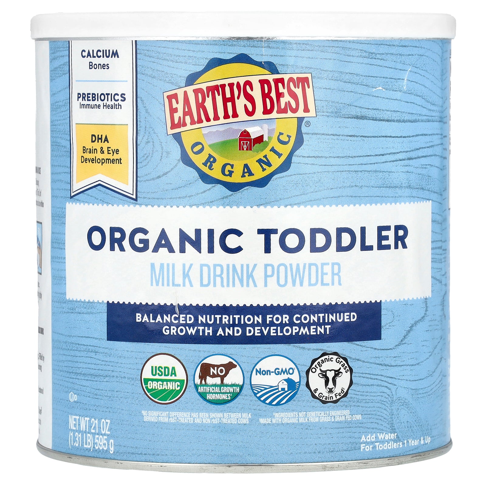 Earth's Best, Organic Toddler Milk Drink Powder, 1 Year & Up, 21 oz (595 g)