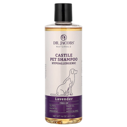 Dr. Jacobs Naturals, Castile Pet Shampoo, Lavender, 16 oz (473 ml)