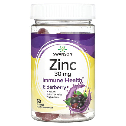 Swanson, Zinc, 30 mg, 60 Gummies