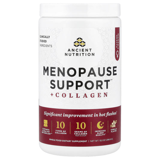 Ancient Nutrition, Menopause Support + Collagen, Vanilla, 10.2 oz (289.9 g)