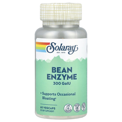 Solaray, Bean Enzyme, 300 GaIU, 60 VegCaps