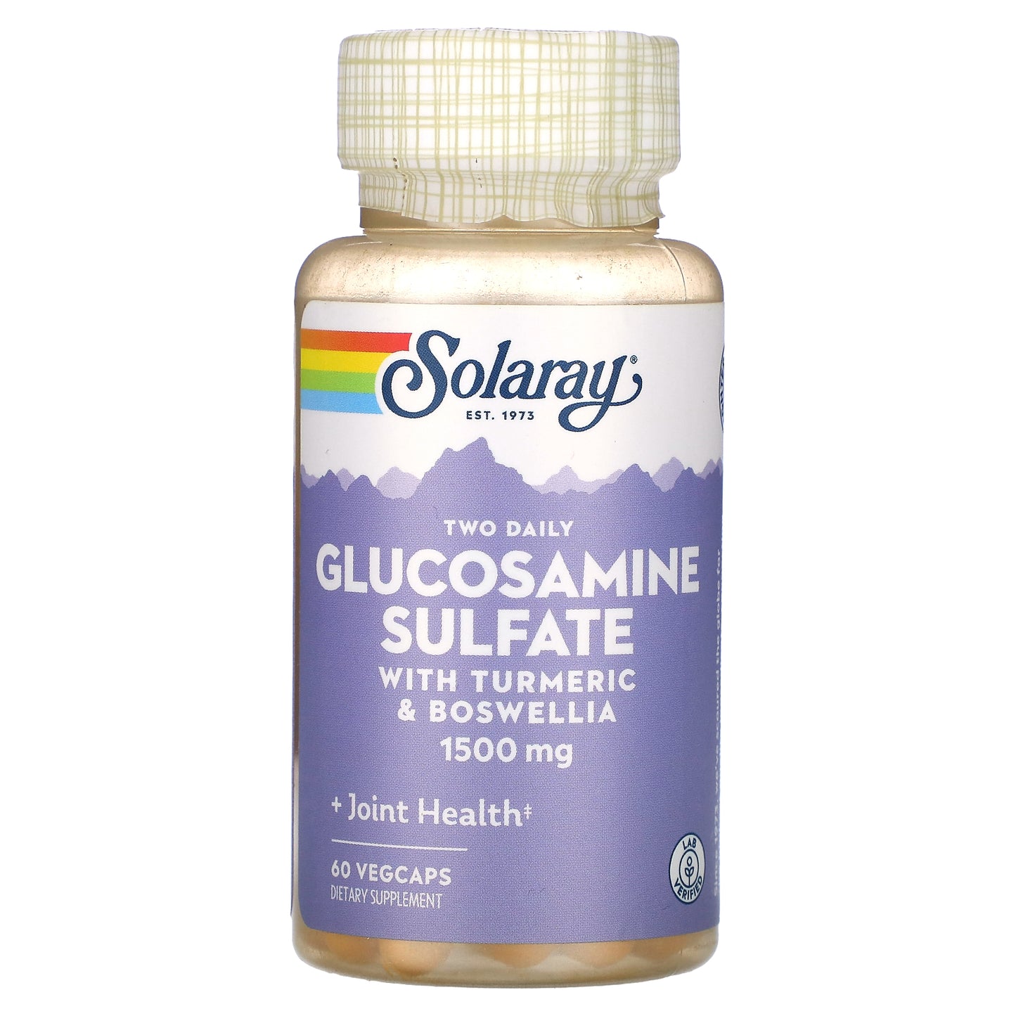 Solaray, Glucosamine Sulfate, with Turmeric & Boswellia, 1,500 mg, 60 Vegcaps (750 mg per Capsule)