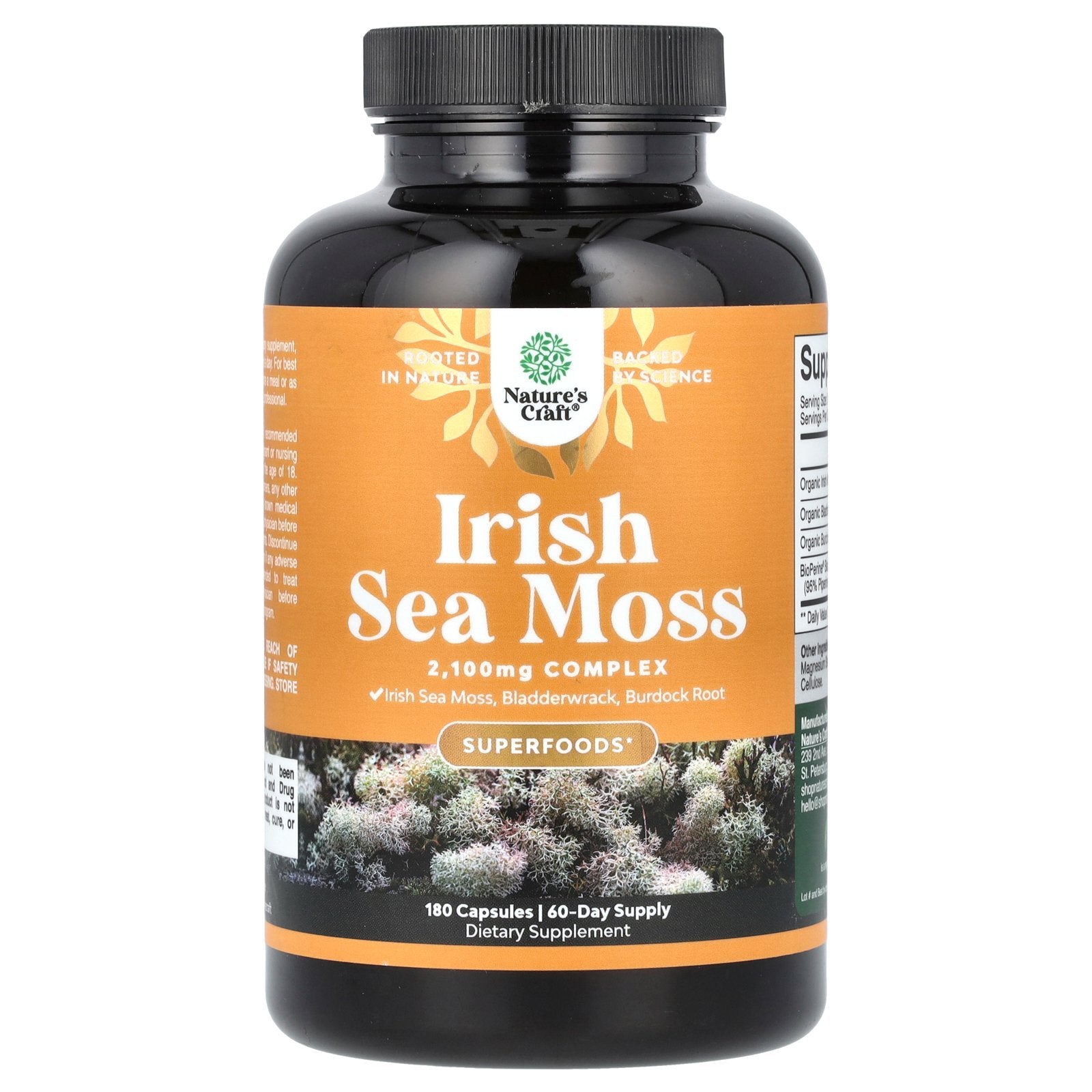 Nature's Craft, Irish Sea Moss, 180 Capsules