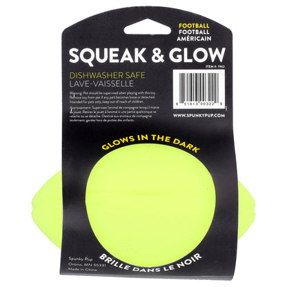 Spunky Pup, Squeak & Glow Football, 1 Toy