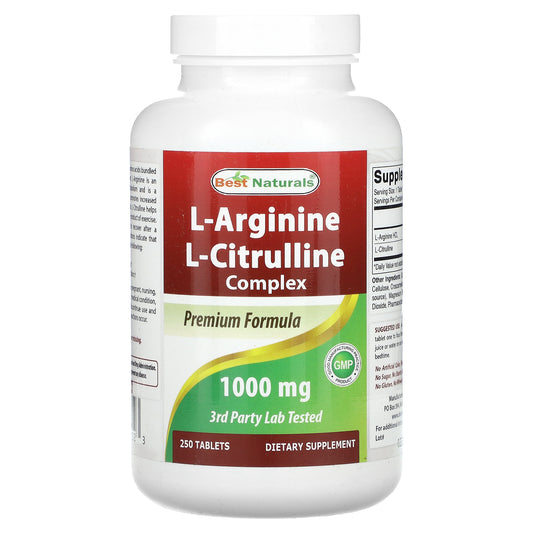 Best Naturals, L-Arginine, L-Citrulline Complex, 250 Tablets