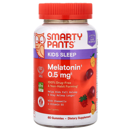 SmartyPants, Kids Sleep, Melatonin Gummies, Strawberry Mango, 60 Gummies