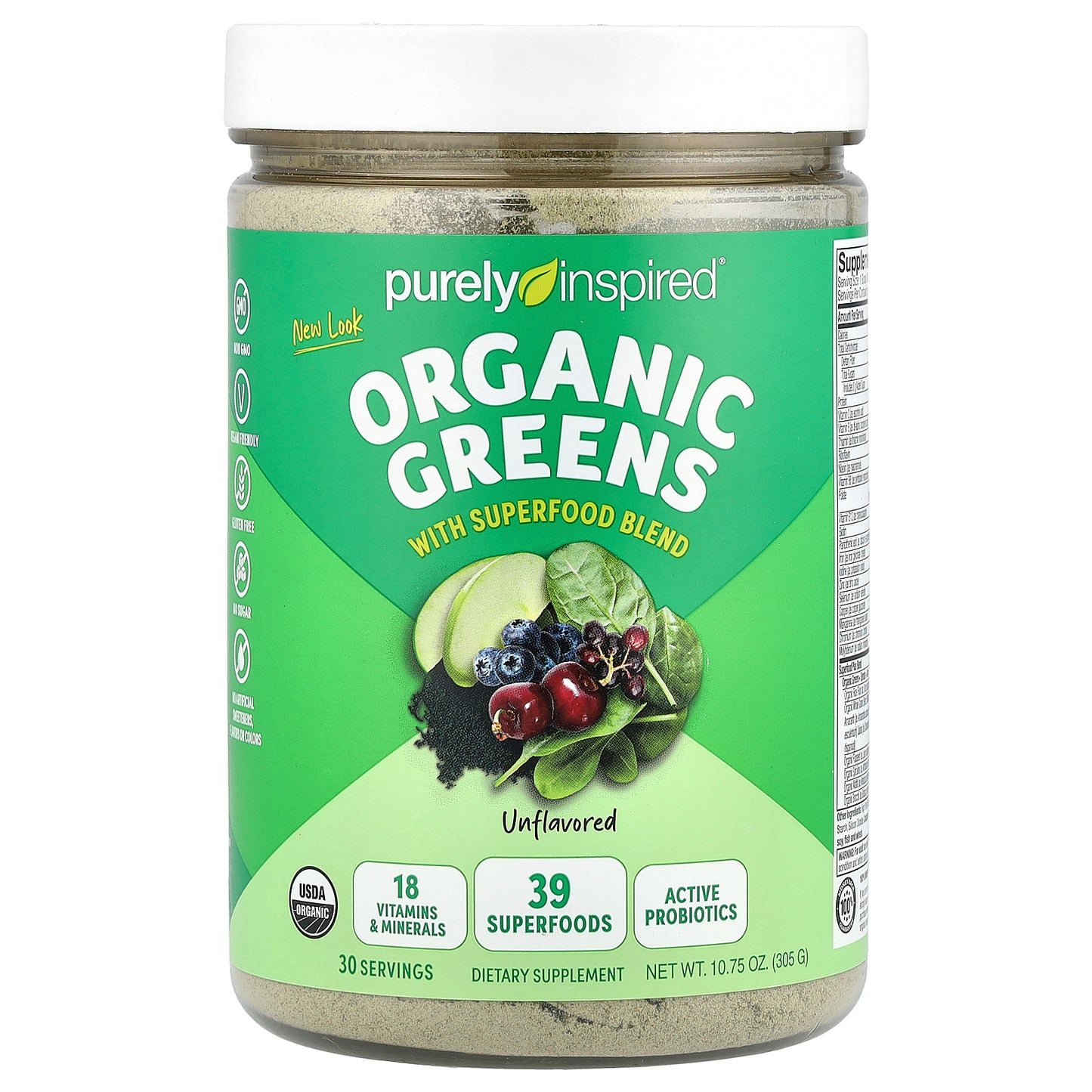Purely Inspired, Organic Greens With Superfood Blend, Unflavored, 10.75 oz (305 g)