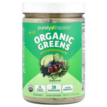 Purely Inspired, Organic Greens With Superfood Blend, Unflavored, 10.75 oz (305 g)