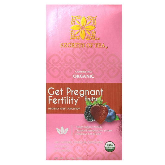 Secrets of Tea, Organic Get Pregnant Fertility Tea, Fruits, Caffeine Free, 20 Tea Bags, 1.41 oz (40 g)