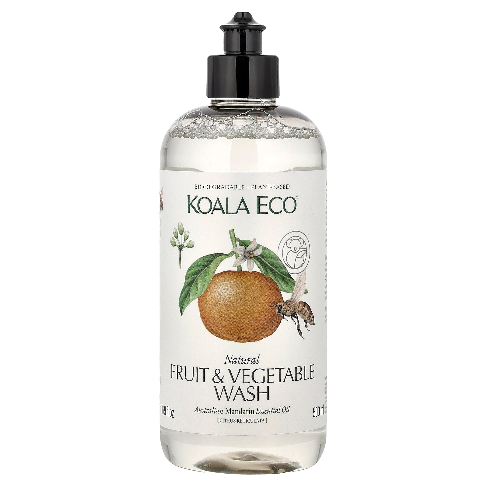 Koala Eco, Natural Fruit & Vegetable Wash, Australian Mandarin Essential Oil, 16.9 fl oz (500 ml)