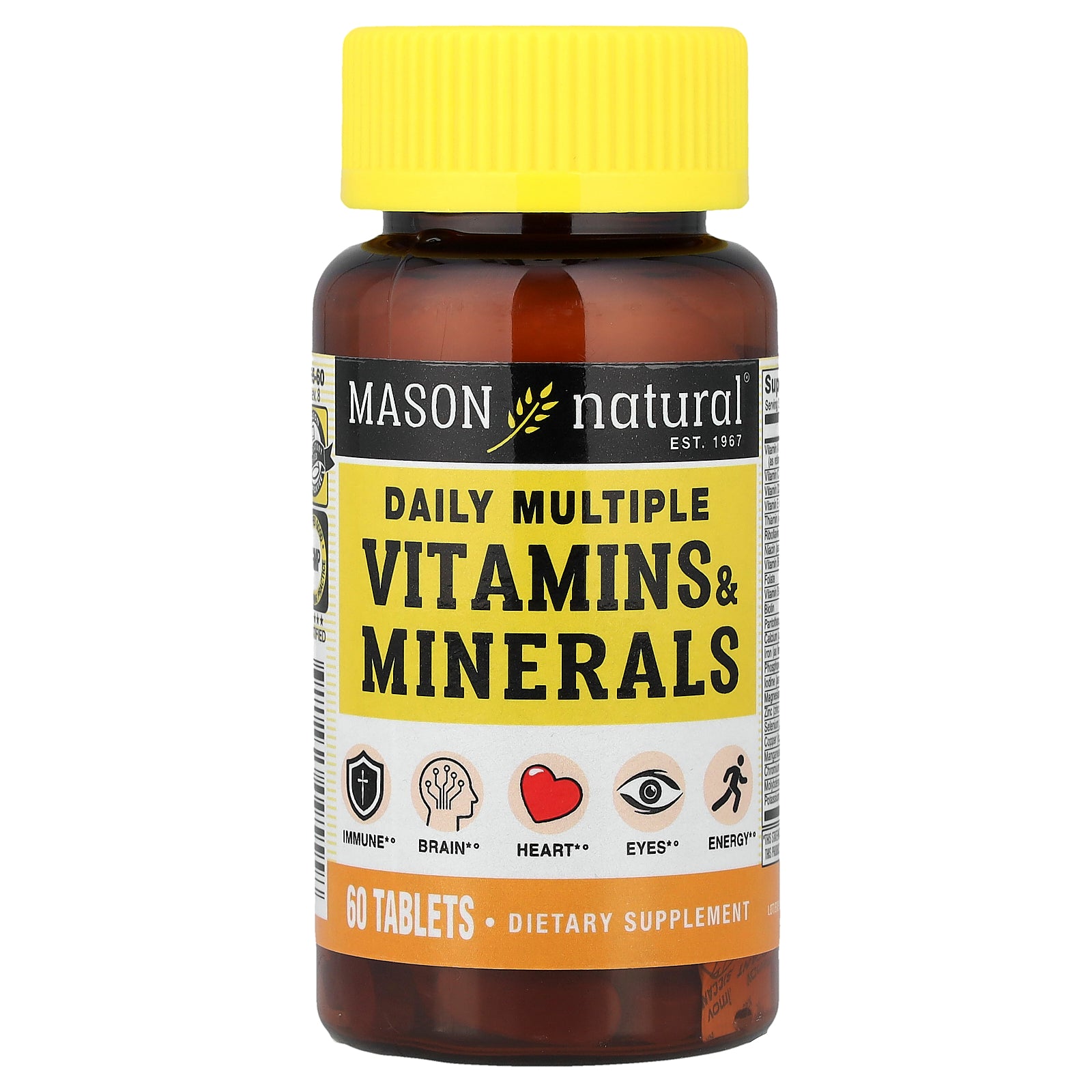 Mason Natural, Daily Multiple Vitamins & Minerals, 60 Tablets