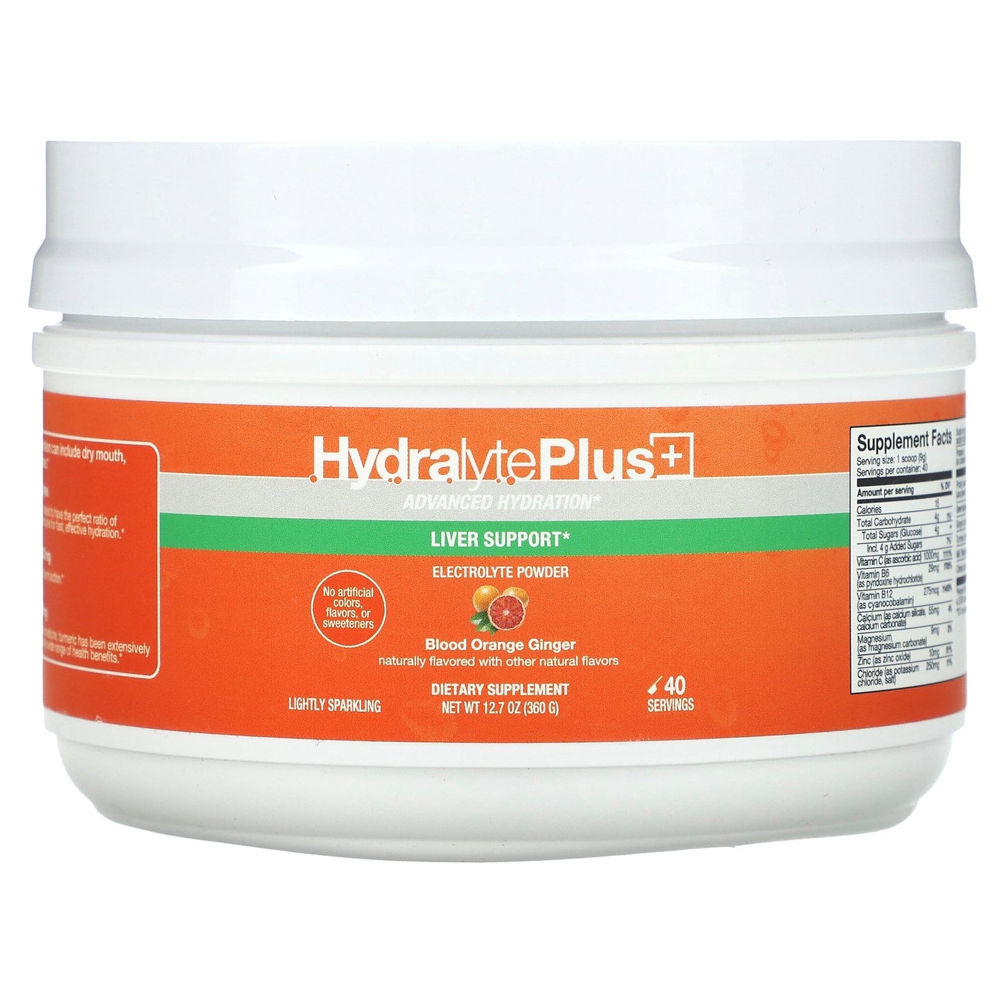 Hydralyte, Hydralyte Plus+, Advanced Hydration, Blood Orange Ginger, 12.7 oz (360 g)