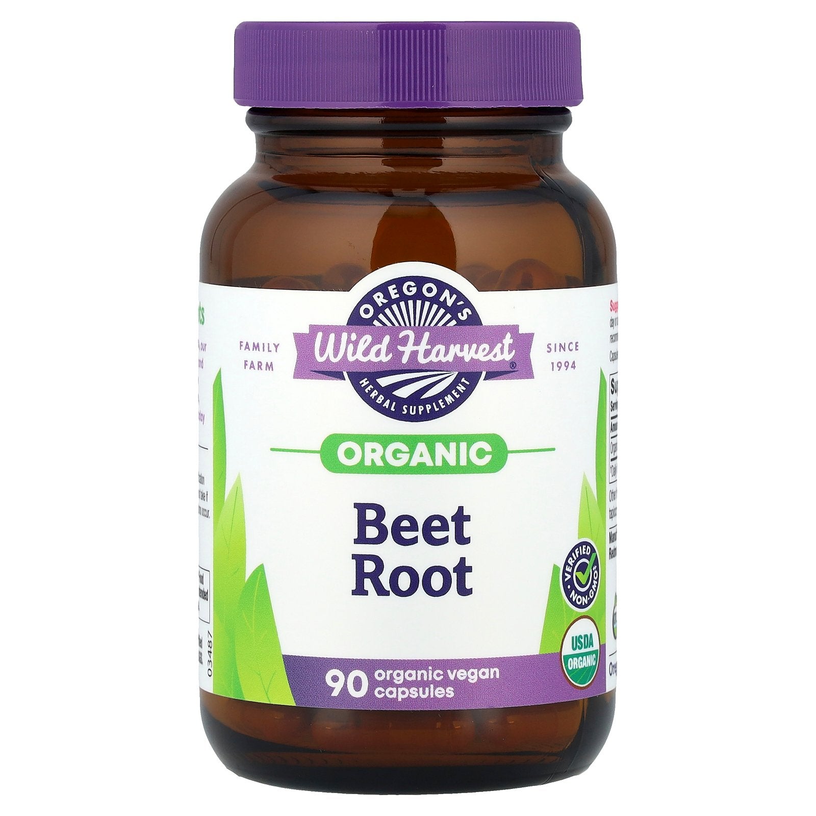 Oregon's Wild Harvest, Organic Beet Root, 90 Organic Vegan Capsules (420 per Capsule)