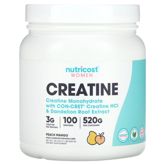 Nutricost, Women, Creatine, Peach Mango, 1.1 lb (520 g)