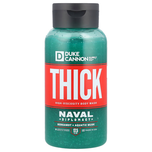 Duke Cannon Supply Co., Thick® High-Viscosity Body Wash, Naval Diplomacy, Bergamot + Aquatic Musk, 17.5 fl oz (517 ml)