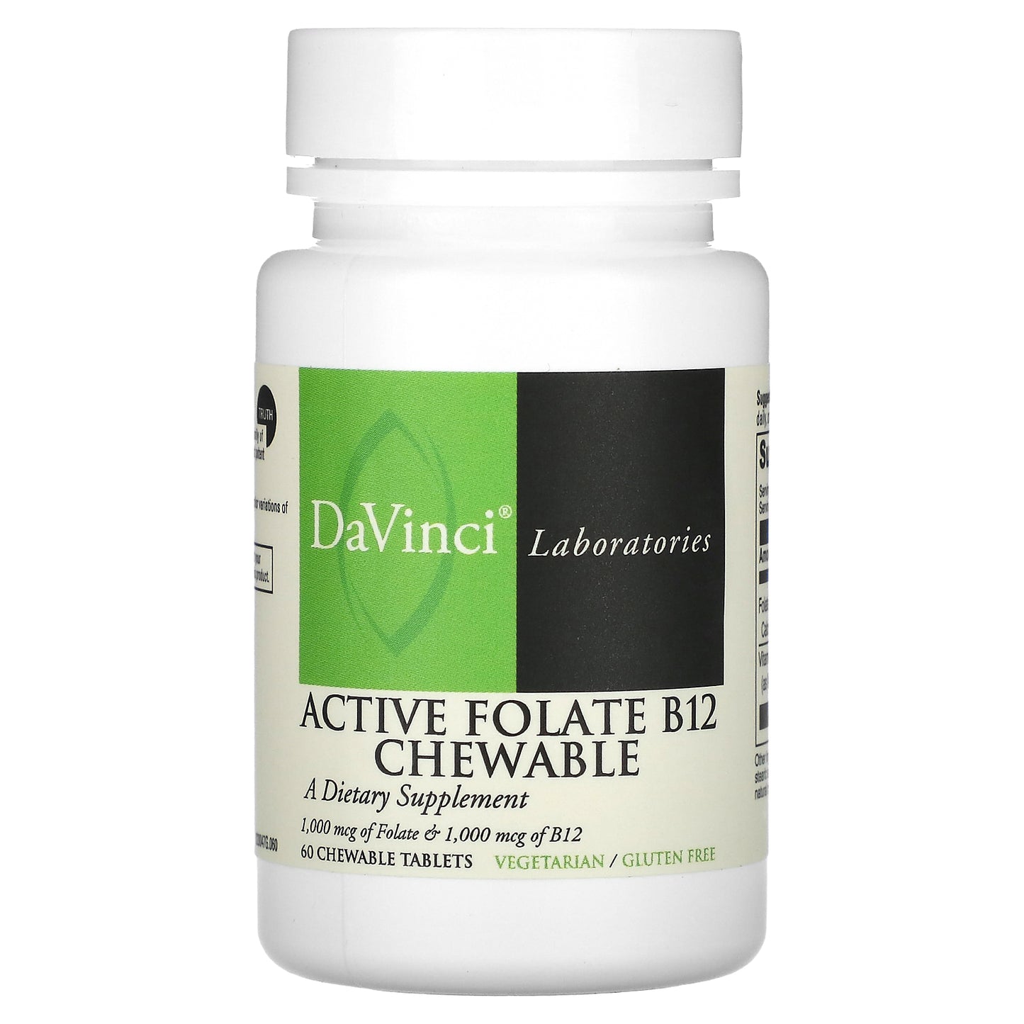 DaVinci Laboratories, Active Folate B12 Chewable, 60 Chewable Tablets