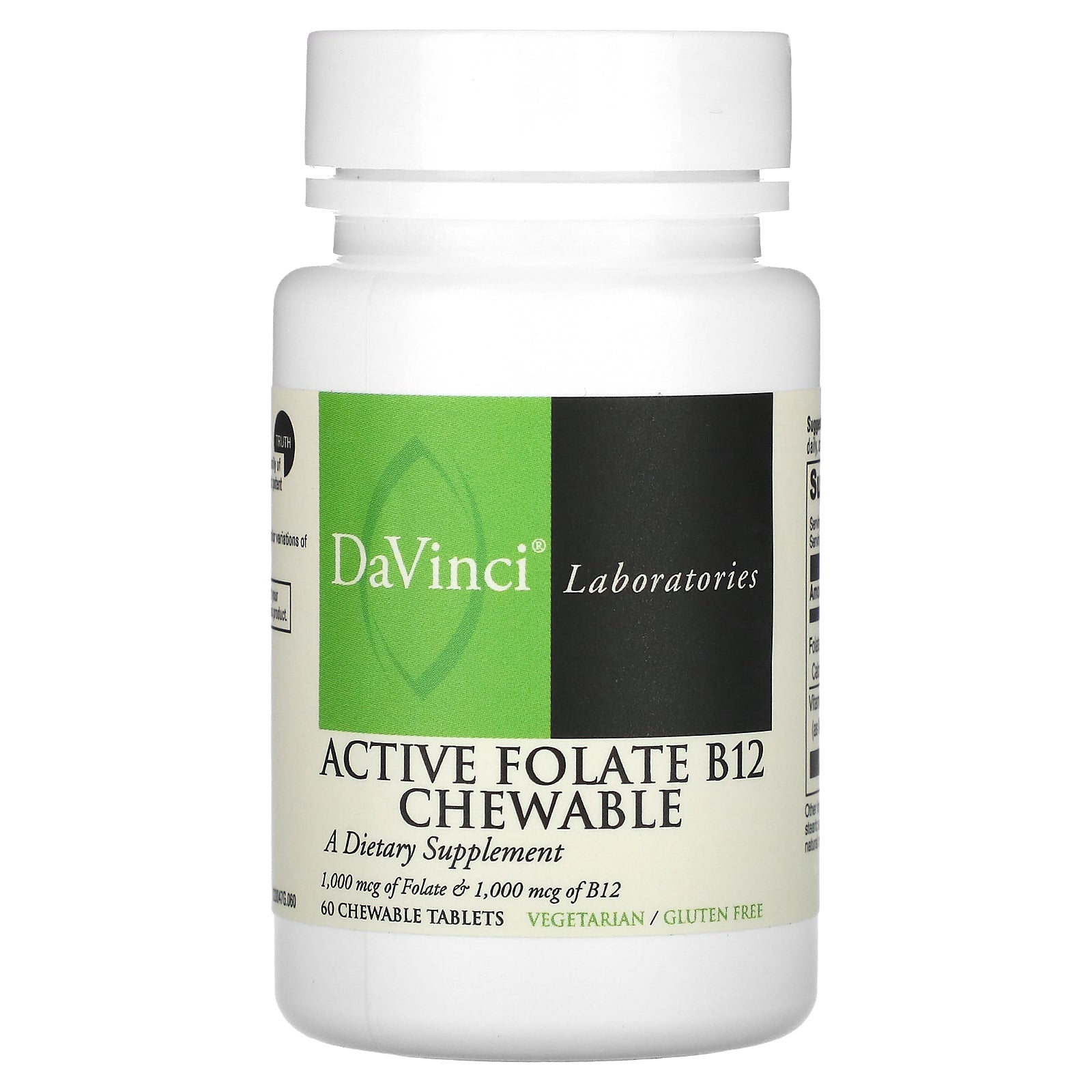 DaVinci Laboratories, Active Folate B12 Chewable, 60 Chewable Tablets