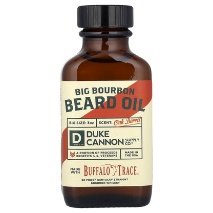 Duke Cannon Supply Co., Big Bourbon Beard Oil, Oak Barrel, 3 oz