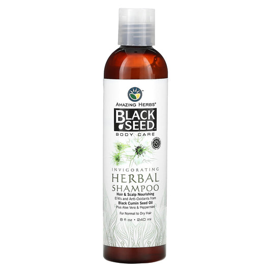 Amazing Herbs, Black Seed, Invigorating Herbal Shampoo, For Normal to Dry Hair, 8 fl oz (240 ml)