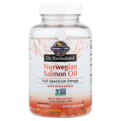 Garden of Life, Norwegian Salmon Oil, 60 Softgels (1,000 mg per Softgel)