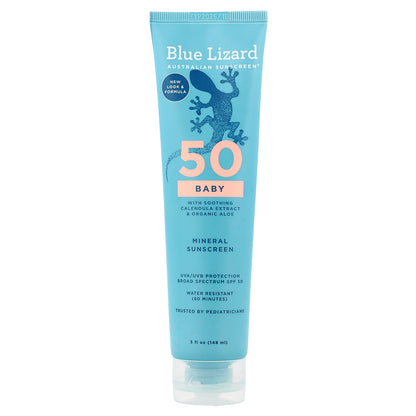 Blue Lizard Australian Sunscreen, Baby Mineral Sunscreen, SPF 50, 5 fl oz (148 ml)