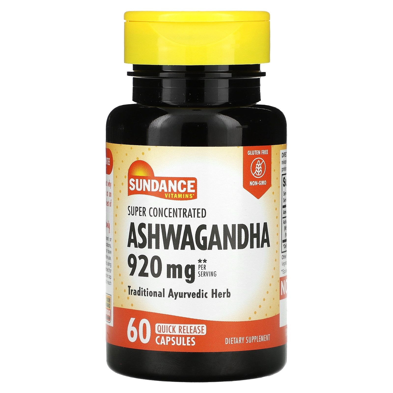 Sundance Vitamins, Super Concentrated Ashwagandha, 60 Quick Release Capsules (460 mg per Capsule)