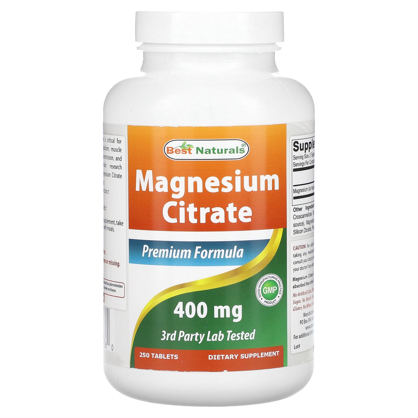 Best Naturals, Magnesium Citrate, 400 mg, 250 Tablets (200 mg per Tablet)