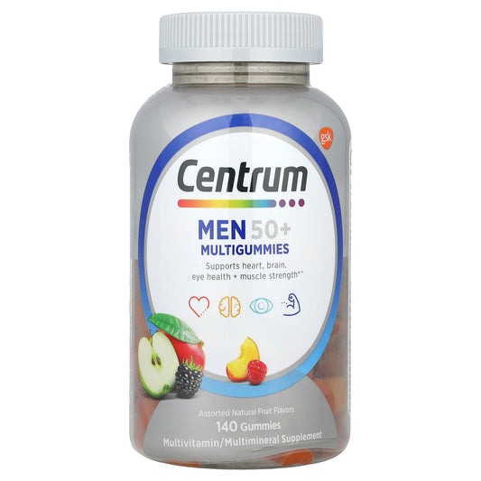 Centrum, Men 50+ Multigummies, Assorted Natural Fruit, 140 Gummies