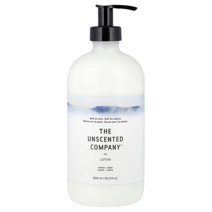 The Unscented Company, Lotion, Hands + Body, Fragrance Free, 16.9 fl oz (500 ml)