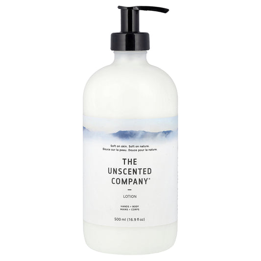 The Unscented Company, Lotion, Hands + Body, Fragrance Free, 16.9 fl oz (500 ml)