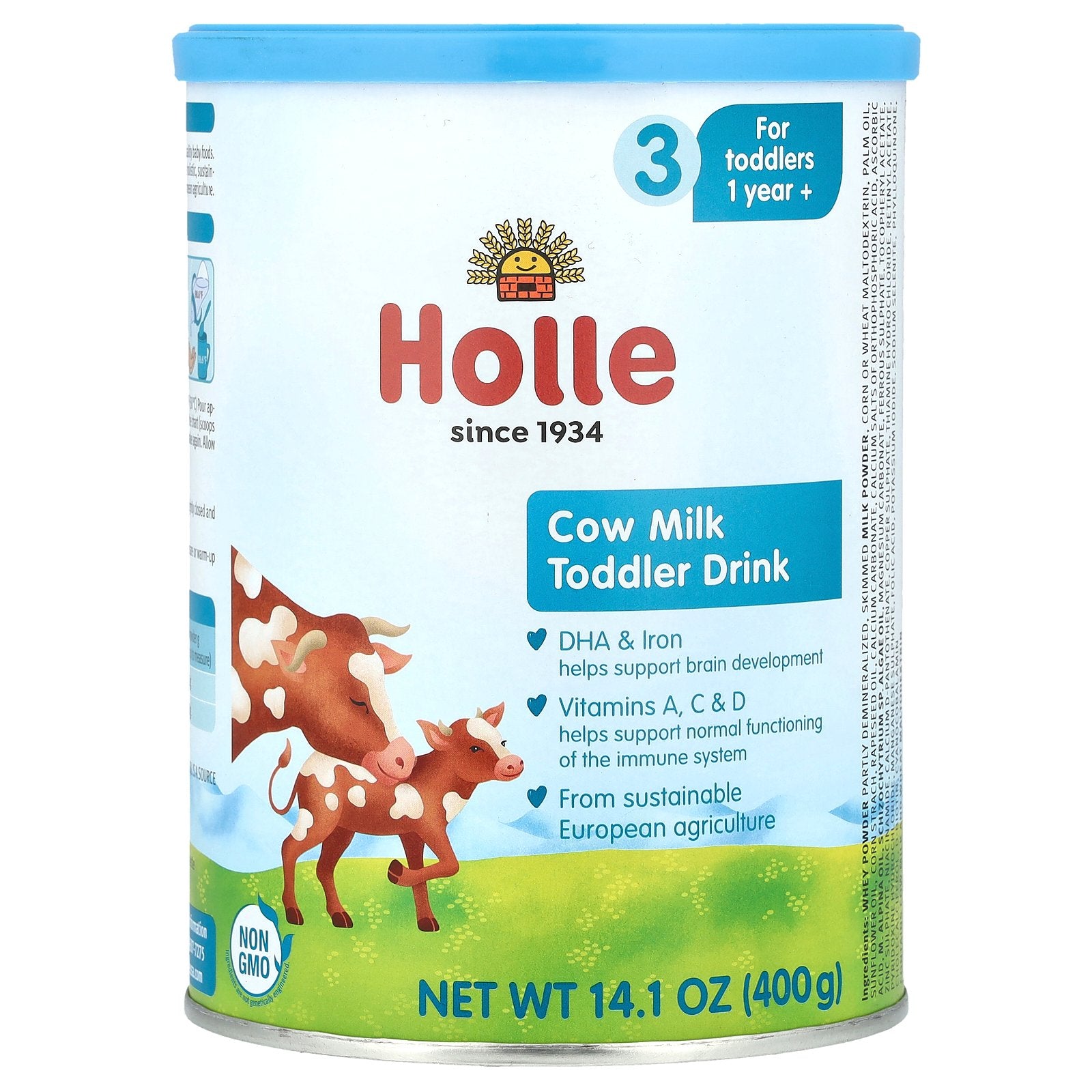 Holle, Cow Milk Toddler Drink, 1 Year+, 14.1 oz (400 g)