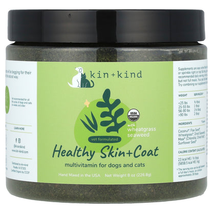 Kin+Kind, Healthy Skin + Coat, Multivitamin For Dogs and Cats, 8 oz (226.8 g)