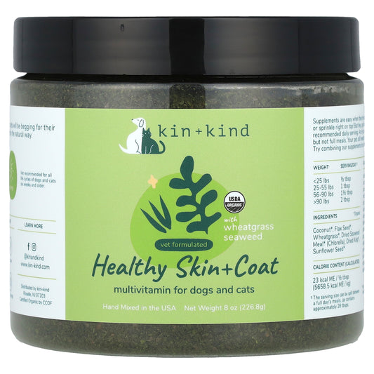Kin+Kind, Healthy Skin + Coat, Multivitamin For Dogs and Cats, 8 oz (226.8 g)
