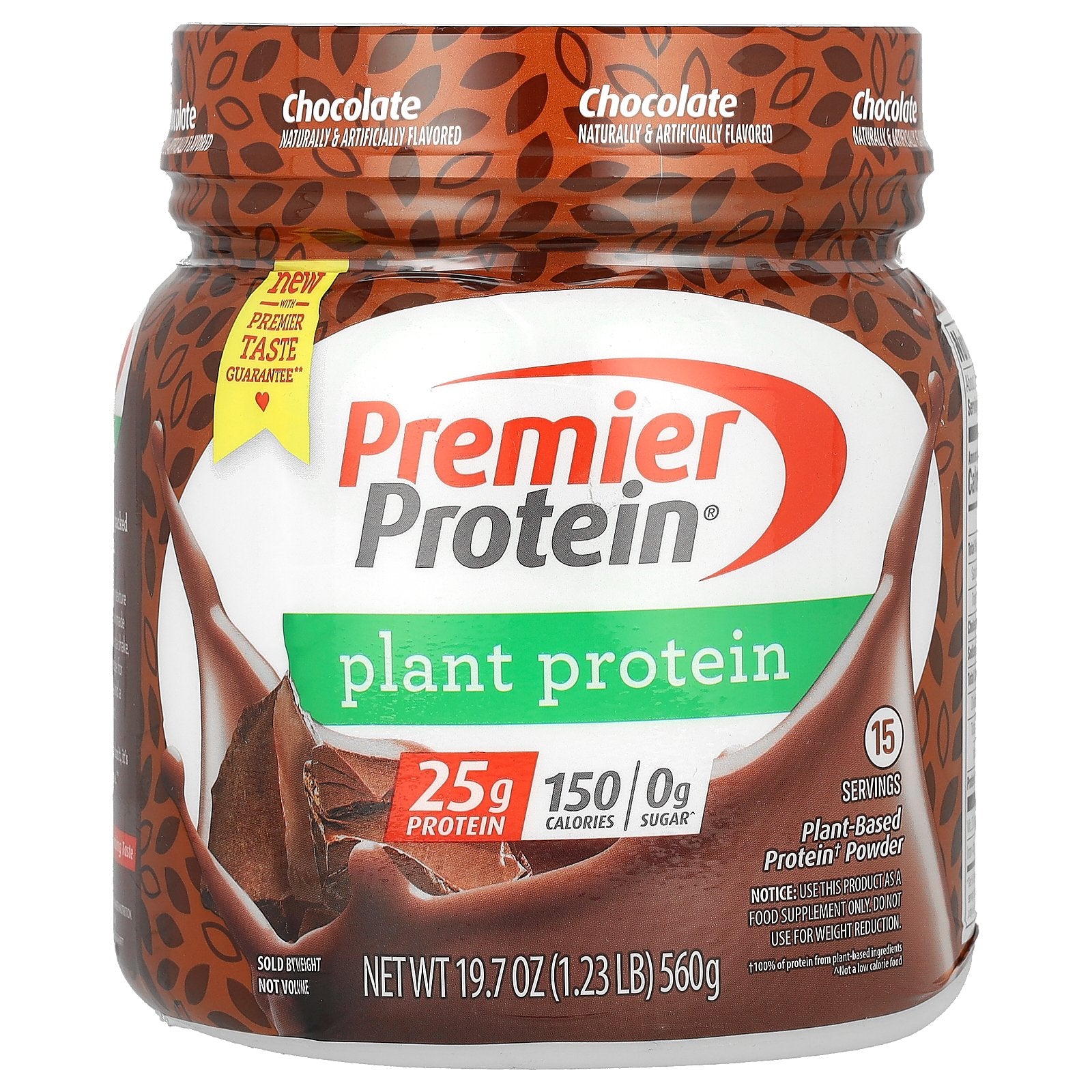 Premier Protein, Plant Protein, Choclate, 1.23 lb (560 g)