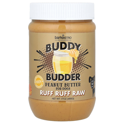 Bark Bistro, Buddy Budder, Peanut Butter, For Dogs, Ruff Ruff Raw, 17 oz (480 g)