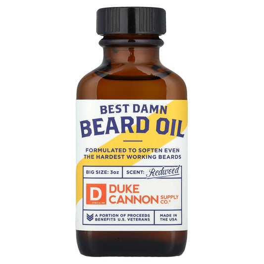 Duke Cannon Supply Co., Best Damn Beard Oil, Redwood, 3 oz