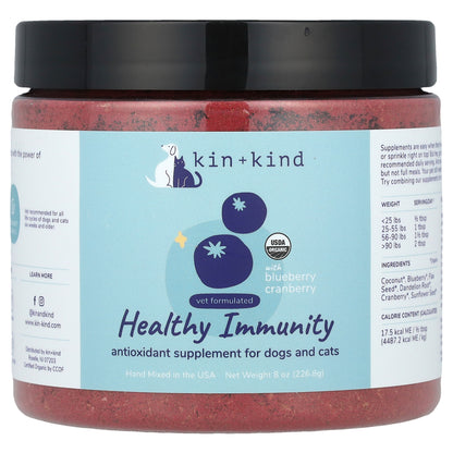 Kin+Kind, Healthy Immunity With Blueberry Cranberry, For Dogs and Cats, 8 oz (226.8 g)