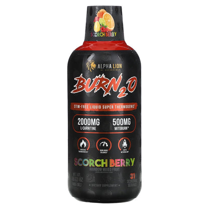 ALPHA LION, Burn2O, Scorch Berry, Rainbow Mixed Fruit, 15.72 oz (465 ml)