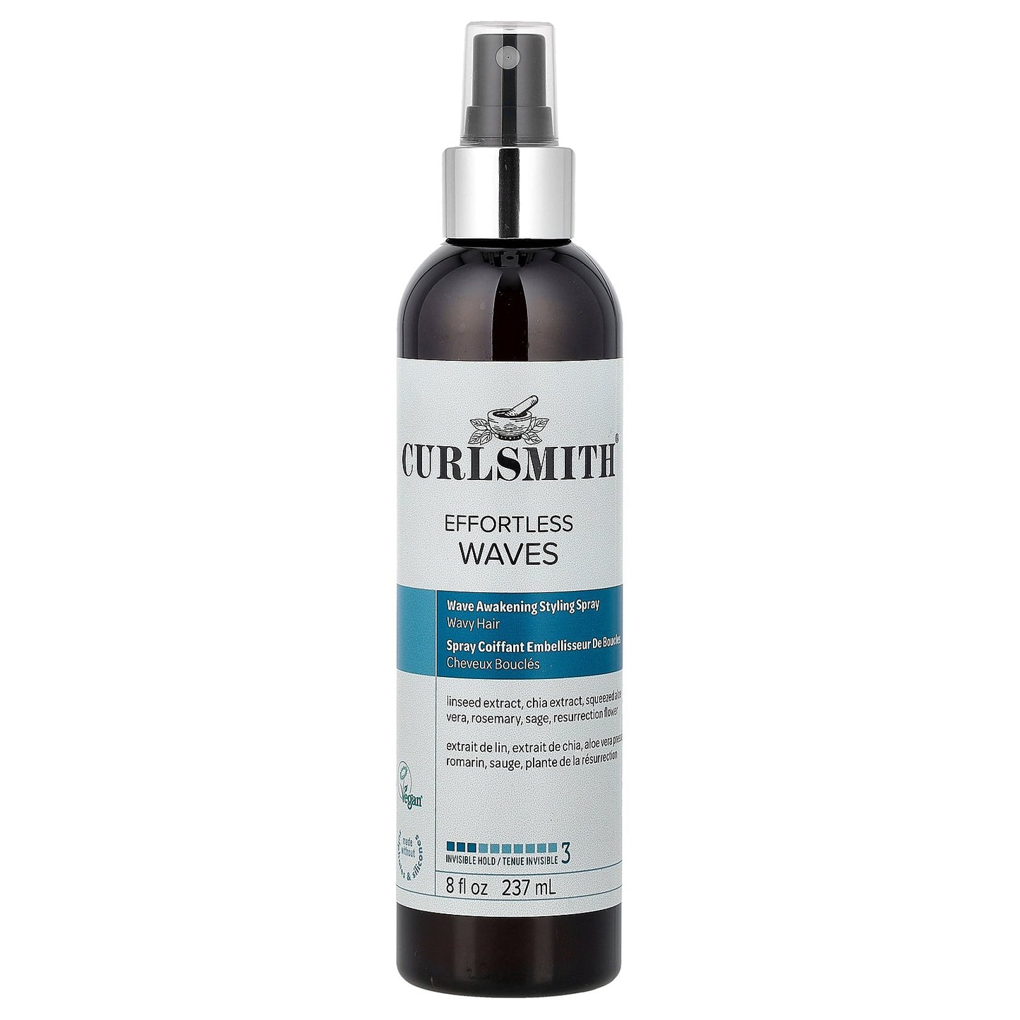 Curlsmith, Effortless Waves, Wave Awakening Styling Spray, Invisible Hold, Wavy Hair, 8 fl oz (237 ml)