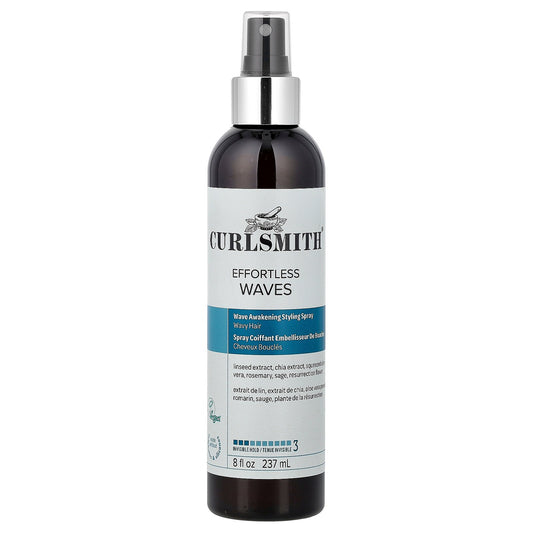 Curlsmith, Effortless Waves, Wave Awakening Styling Spray, Invisible Hold, Wavy Hair, 8 fl oz (237 ml)