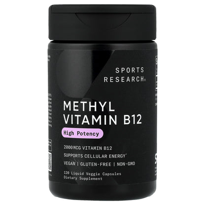 Sports Research, Methyl Vitamin B12, 2,000 mcg, 120 Liquid Veggie Capsules