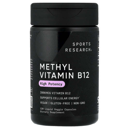 Sports Research, Methyl Vitamin B12, 2,000 mcg, 120 Liquid Veggie Capsules