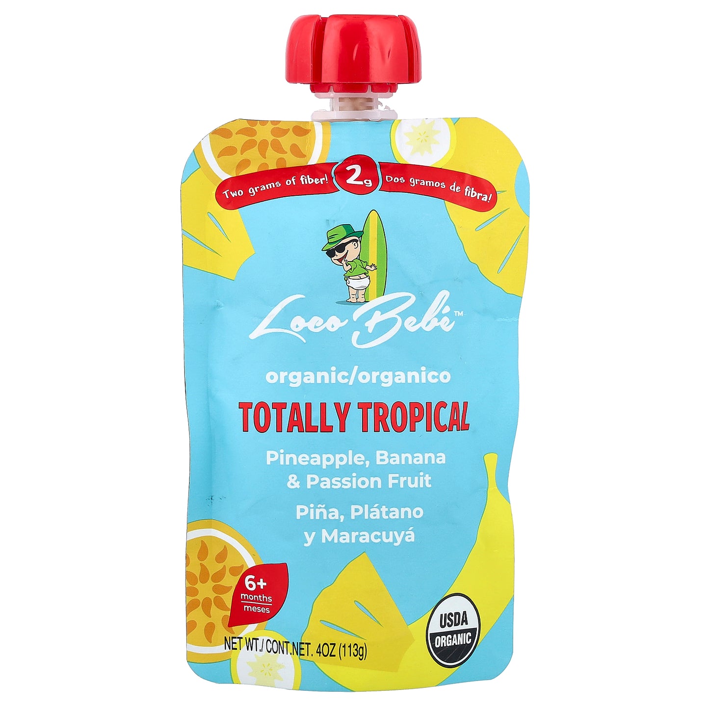 Loco Bebe, Organic Puree, 6+ Months, Totally Tropical, 4 oz (113 g)